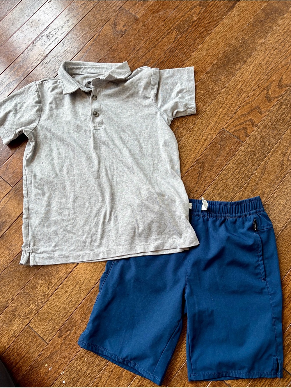 Eddie Bauer Kids Gray Polo with Navy Blue Shorts